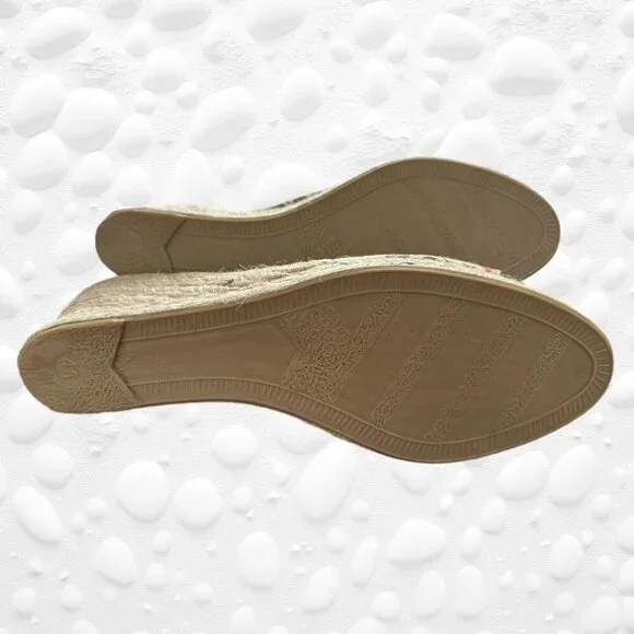 ESPEDRILLES FLORAL CANVAS Peep-toe Cut-out back. Size 8 1/2 (41) Euro - Picture 8 of 9